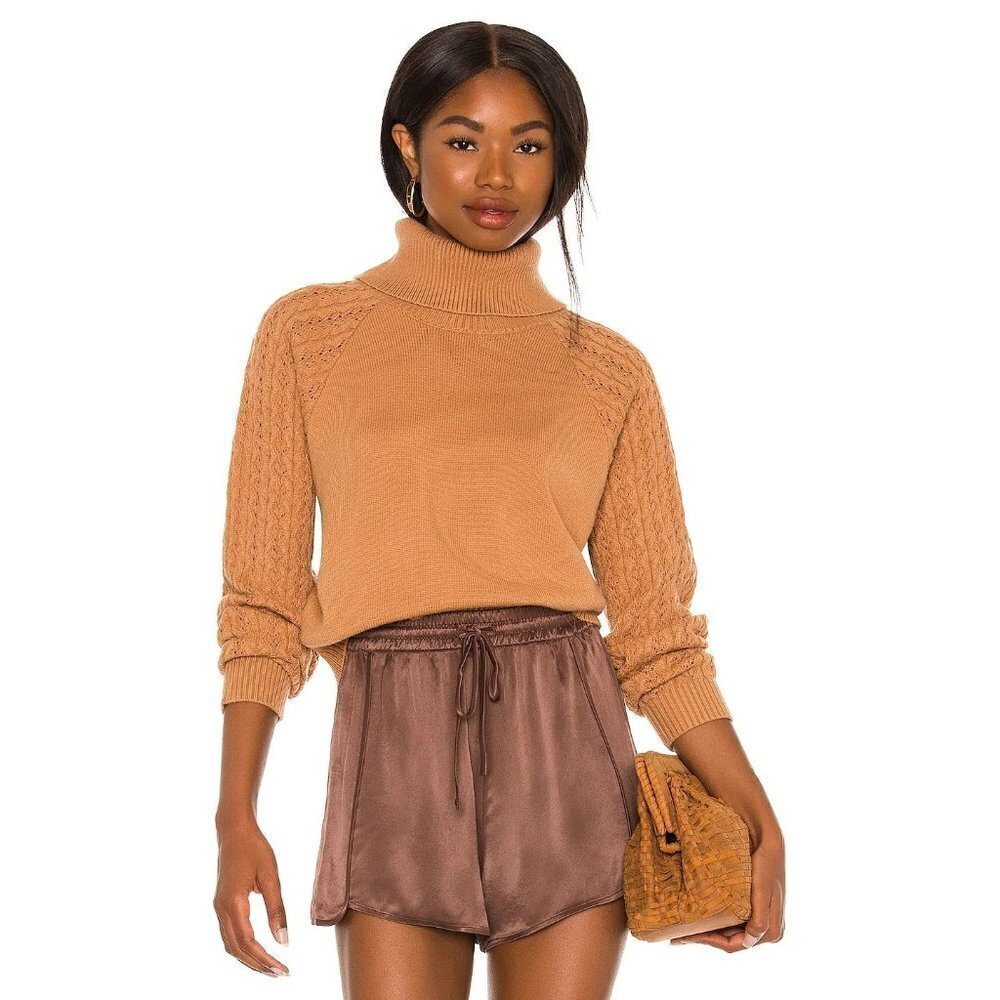 BB Dakota by Steve Madden Put A Wing On It Sweater in Light Camel XSmall
